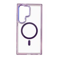 Case Coolbox GMobile para Samsung S24 Ultra Metal Glow con MagSafe, soporte integrado, antigolpes, morado